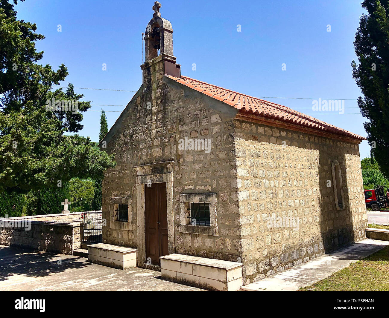 Cappella di Sant’Anna, Mali Ston, Croazia (iPhone 8) Foto Stock