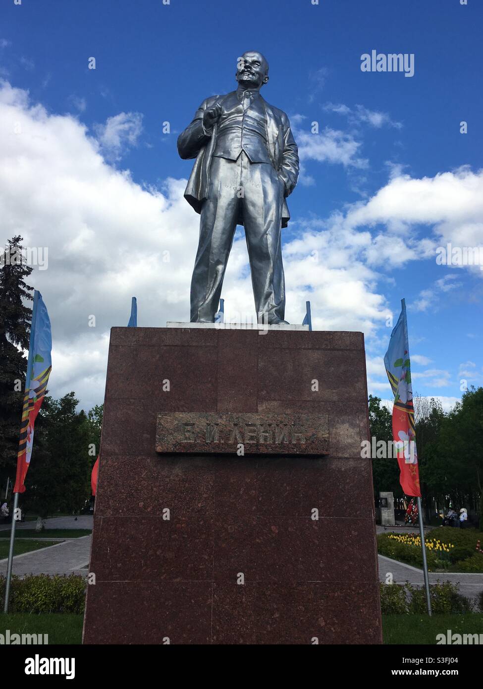 Statua di Lenin in Istra, Regione di Mosca, Russia. Foto Stock