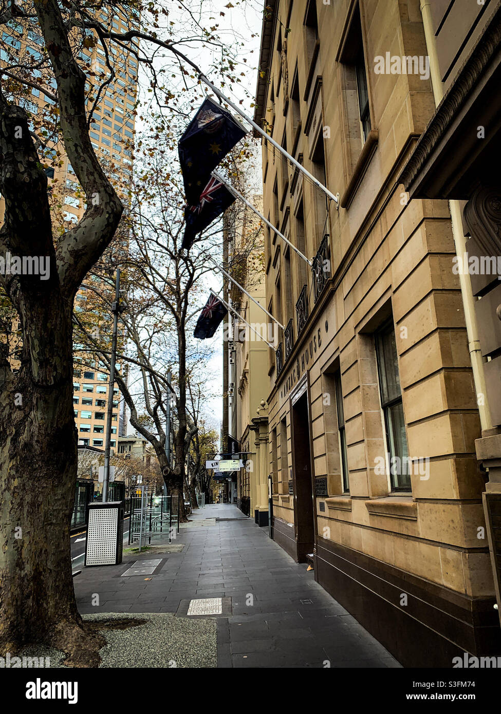 Collins Street, Melbourne, durante il blocco 4.0 Foto Stock