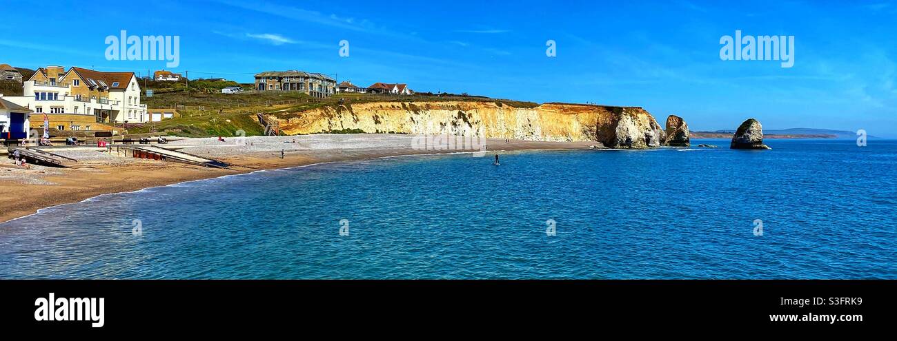 Baia di acqua dolce. Isola di Wight. Foto Stock