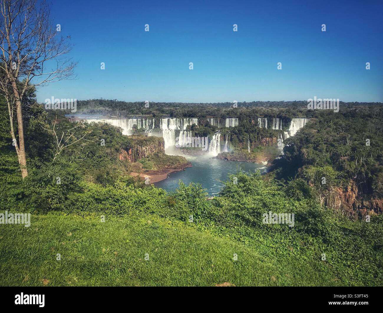 Cascate di Iguazu, vista dal lato del Brasile Foto Stock
