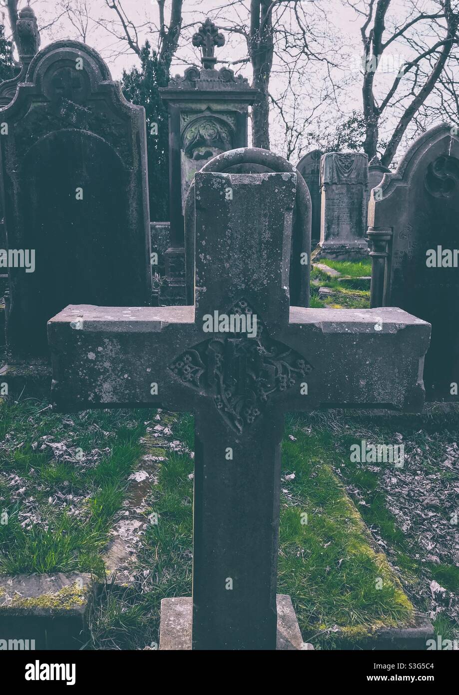 Haworth chiesa cimitero Foto Stock