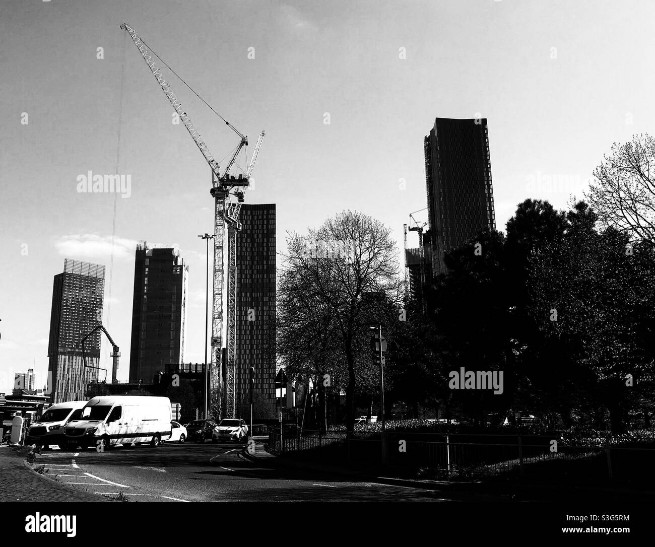 Grattacieli di Manchester Foto Stock