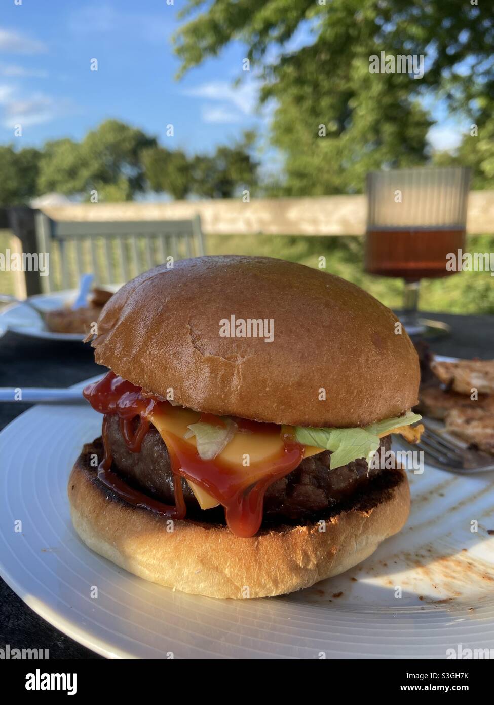 Hamburger fatto in casa Foto Stock