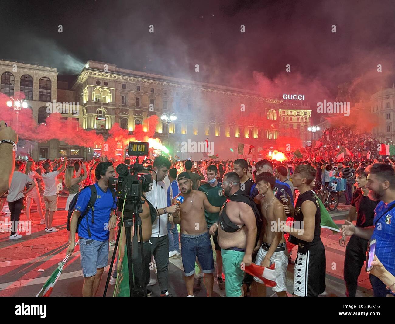 L'Italia vince l'Euro Football Milan Italia Foto Stock