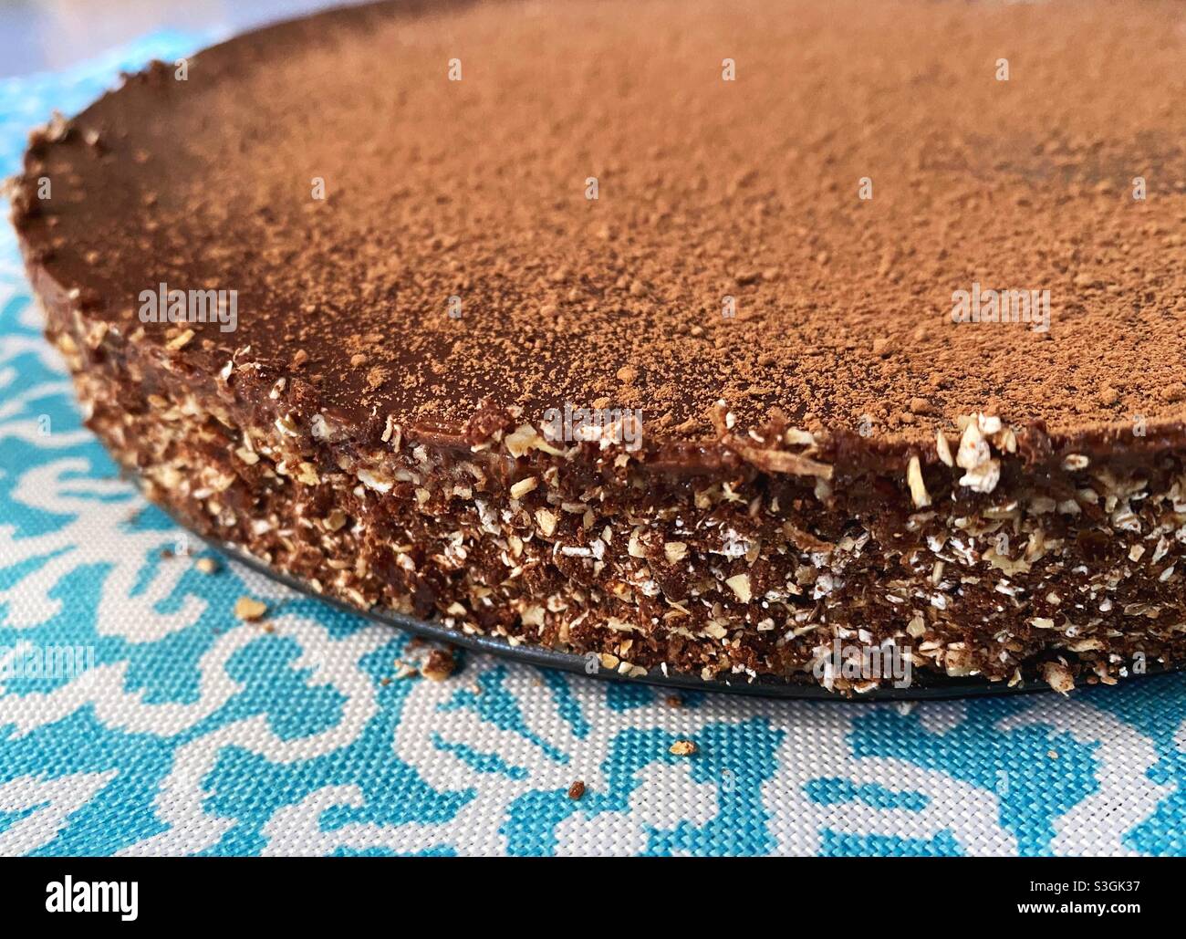 Crostata di cioccolato vegana. Foto Stock