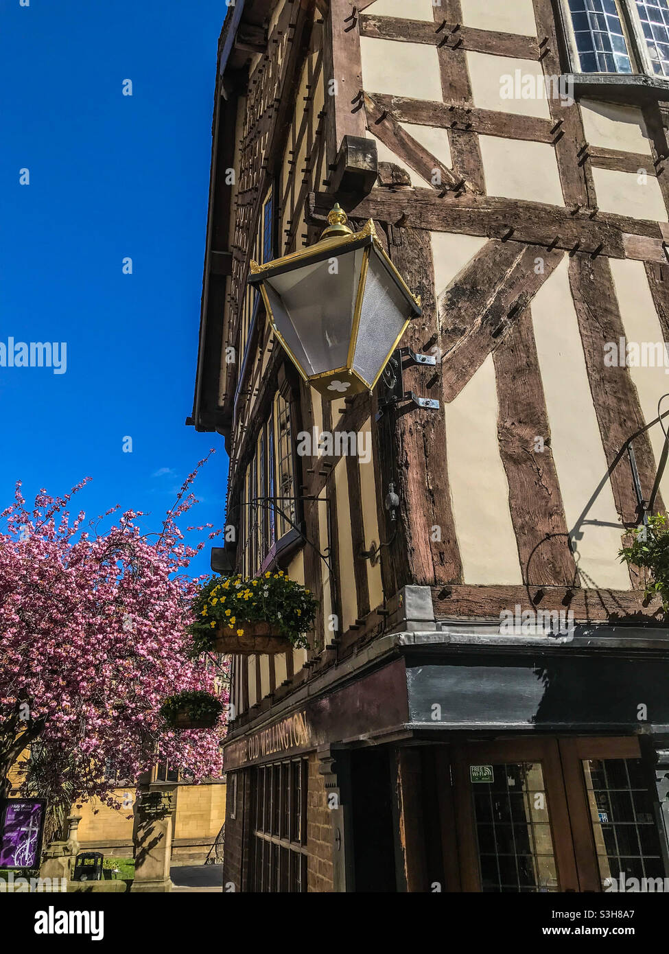 Il vecchio pub di Wellington, Manchester Foto Stock