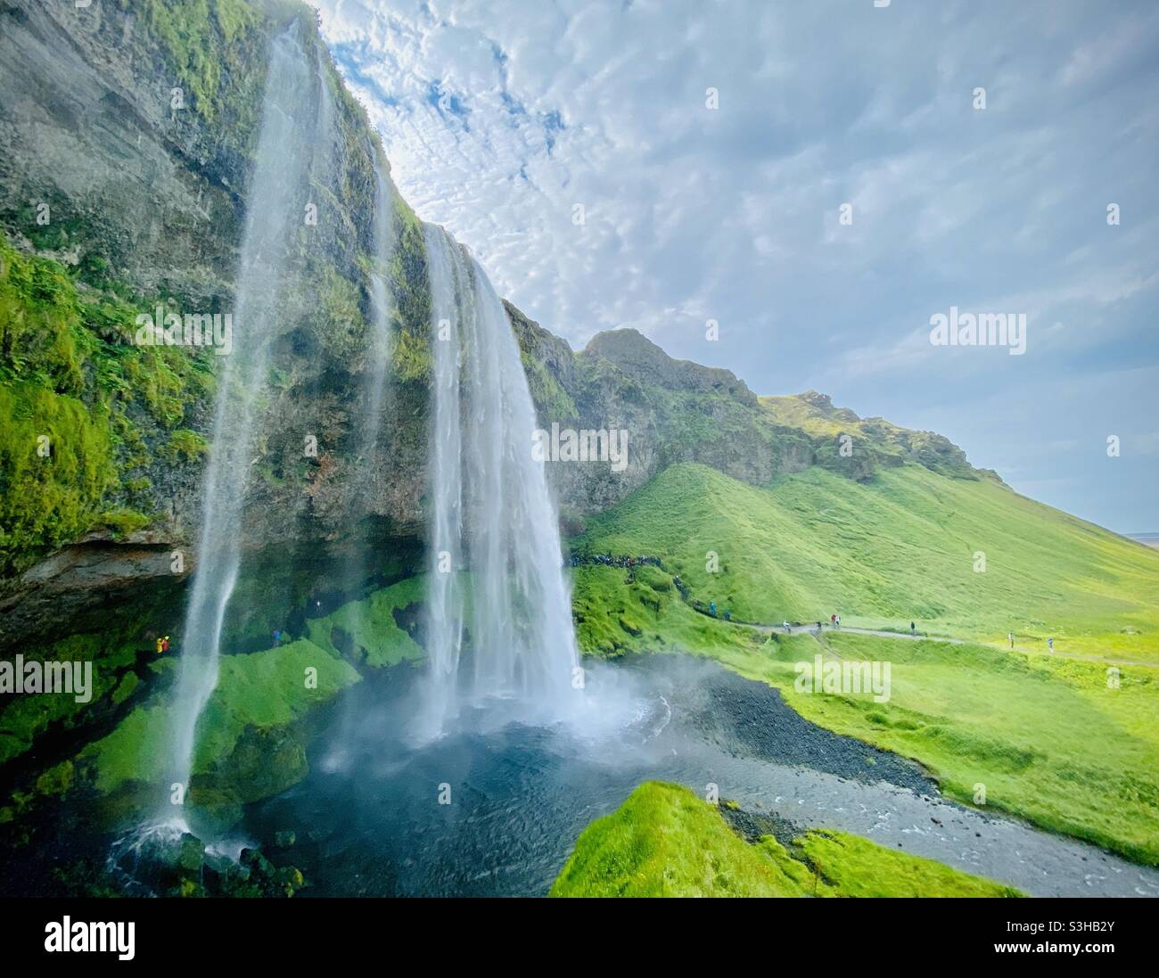 Seljalandsfoss nel sud dell'Islanda Foto Stock