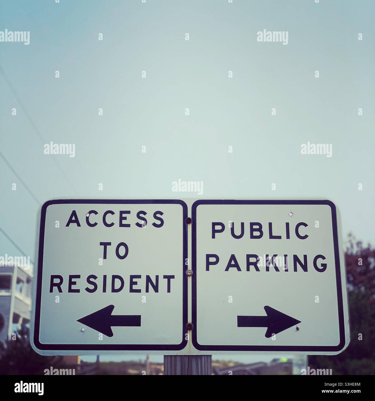 Segnali di parcheggio per residenti e visitatori, Long Beach Township, Long Beach Island, New Jersey, Stati Uniti Foto Stock