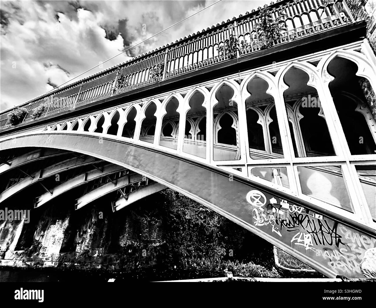 Ponte ferroviario di Manchester Foto Stock