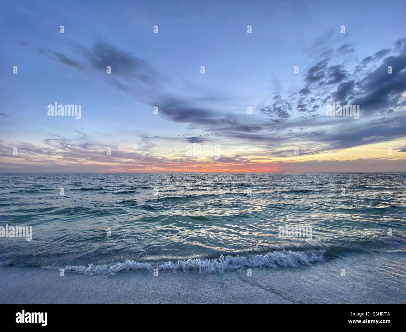 Tramonto colorato sul Golfo del Messico Foto Stock