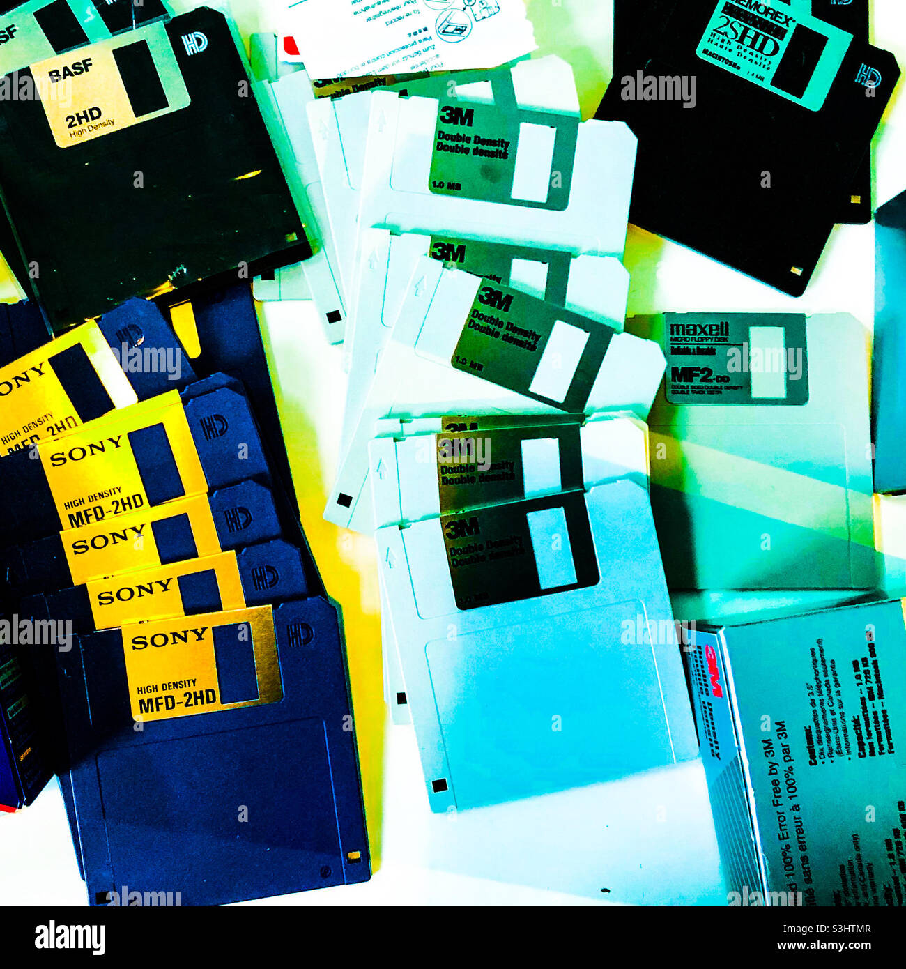 Dischi floppy vintage retro per computer Foto Stock