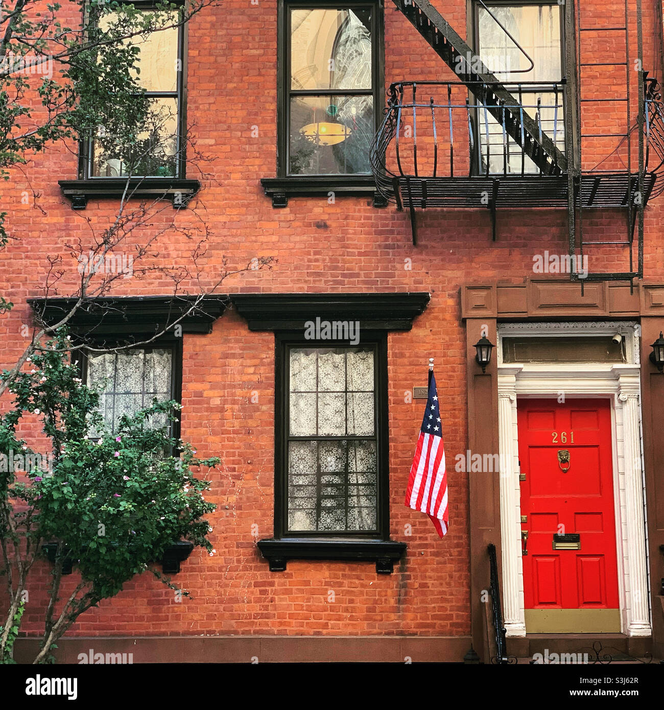 August, 2021, Townhouse, Mulberry Street, NoLita, Manhattan, New York, New York, Stati Uniti Foto Stock
