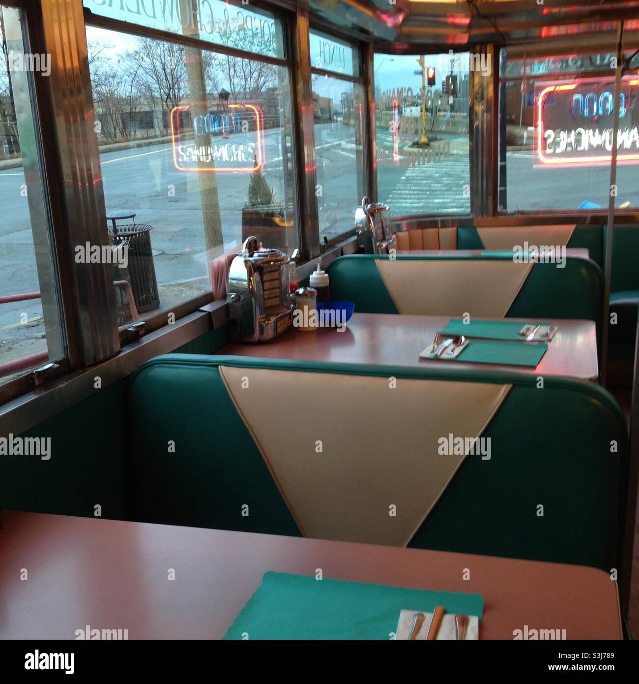 Diner interno luce del mattino presto Foto Stock