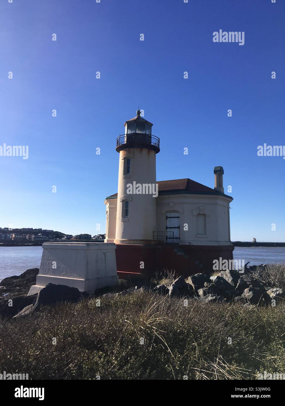 Fiume Coquille Lighthouse Bandon Oregon Foto Stock