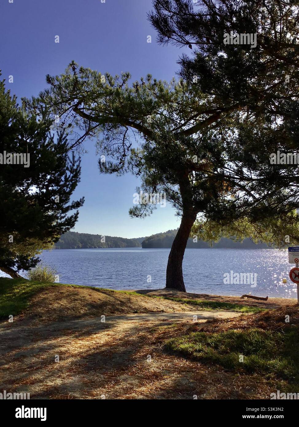 Lac de Guerledan in Bretagna Foto Stock