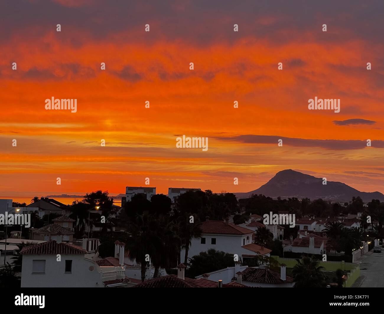 Sonnenaufgang an der Costa Blanca Foto Stock