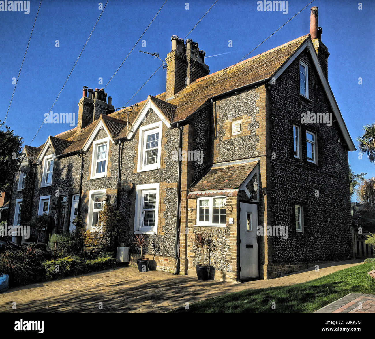 Cottage a schiera in Ellens Road, Walmer, Kent Foto Stock