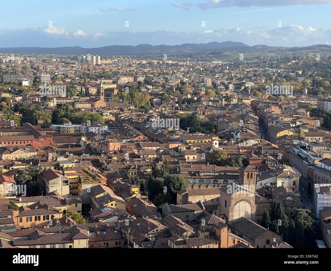 Bologna vista dalla cima della Torre Asinelli. Foto Stock