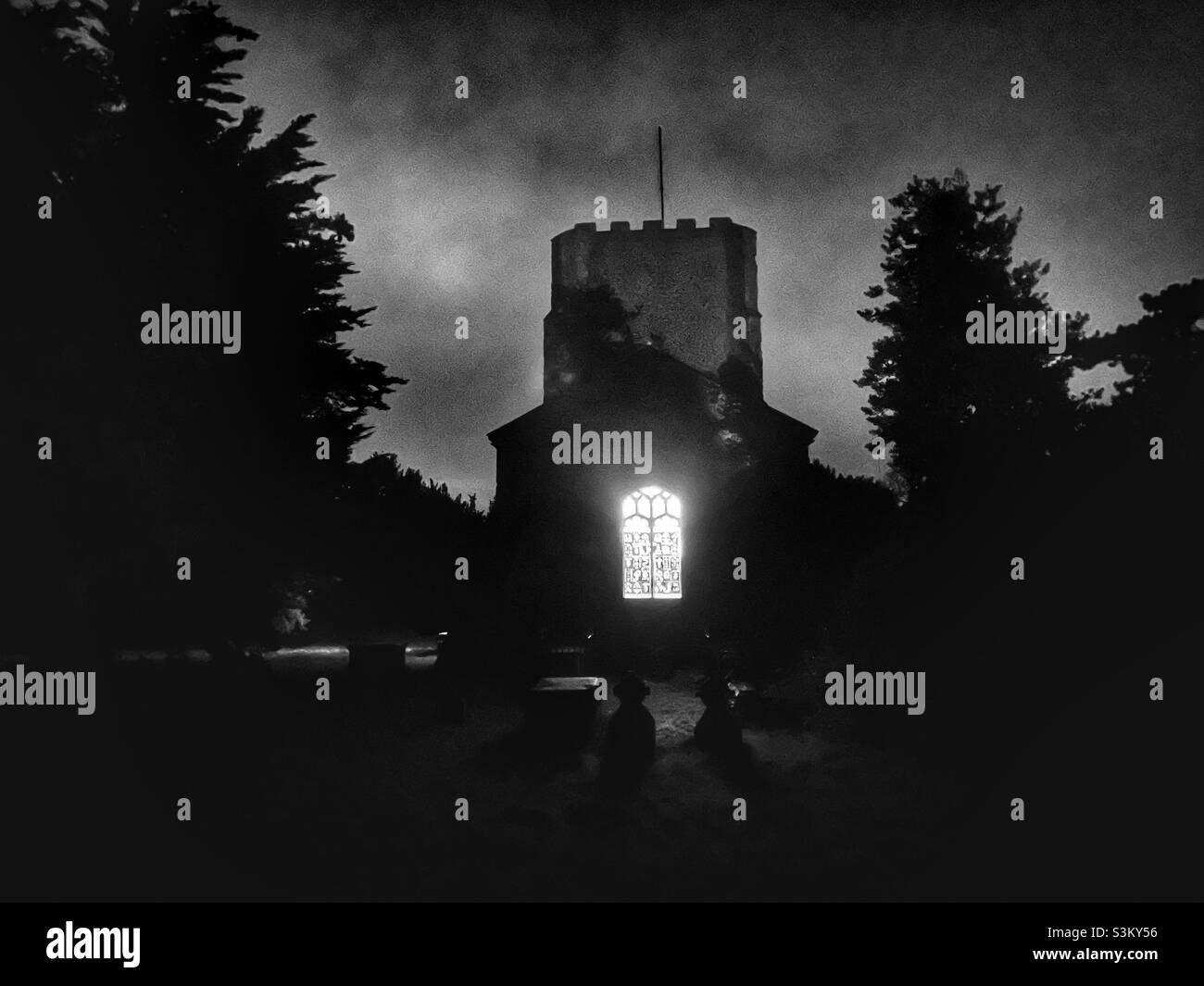 St Mary Church Bawdsey Suffolk in Inghilterra - Immagine stock catturata con smartphone