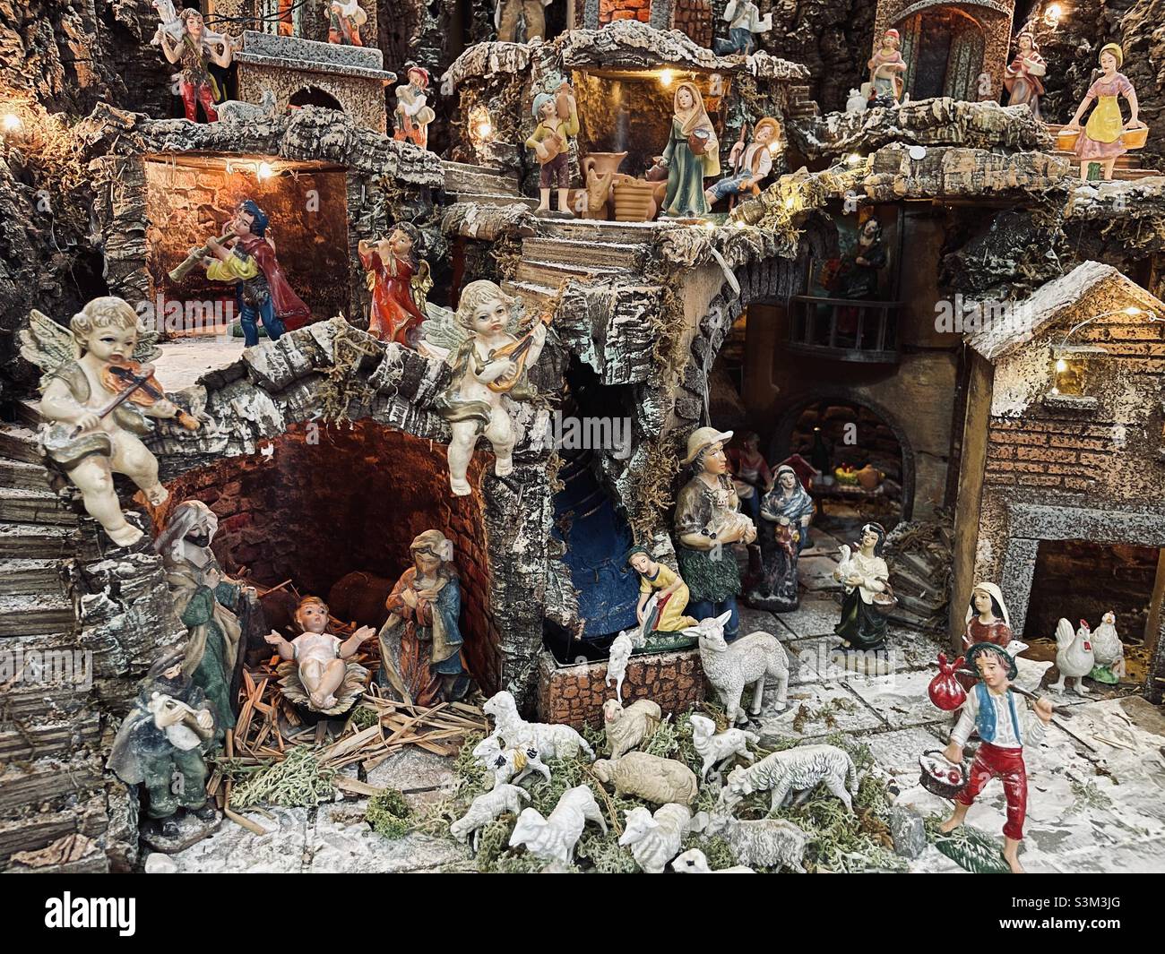 Il Creche di Natale è una rappresentazione della scena della nascita di Gesù Cristo. Foto Stock