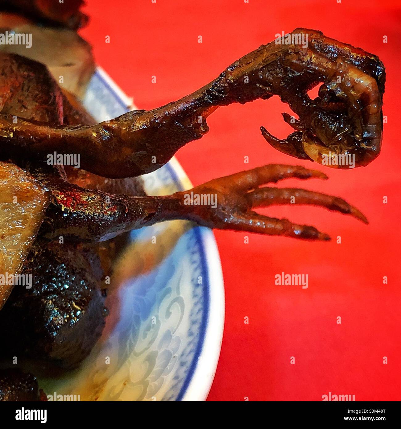 Particolare dei piccioni arrostiti, Hong Kong - Immagine stock catturata con smartphone