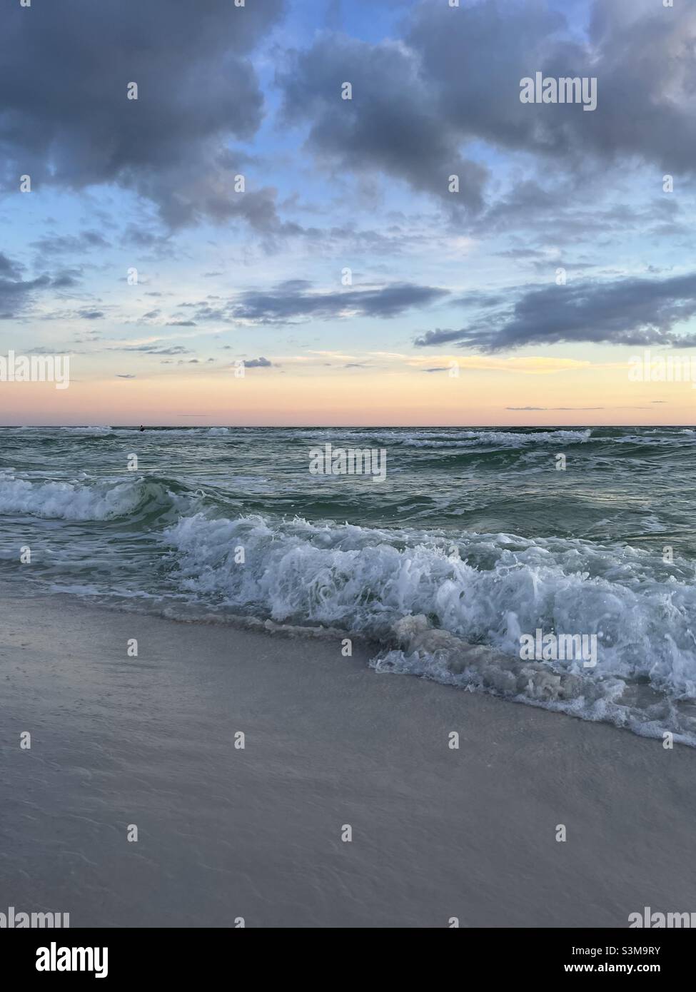 Tramonto di Natale sul Golfo del Messico Florida Panhandle Foto Stock