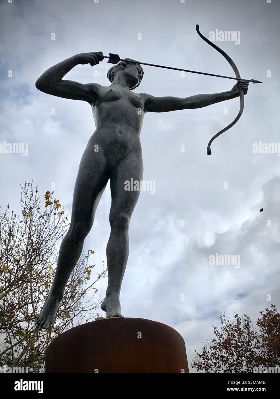 Scultura della dea romana "Diana" a Siviglia, Spagna. Foto Stock