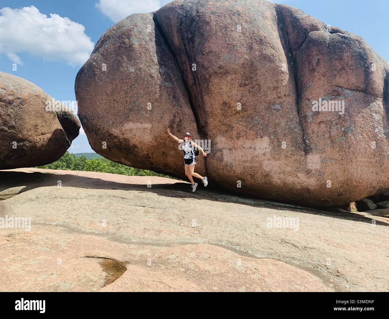 Divertimento all'Elephant Rock state Park Foto Stock