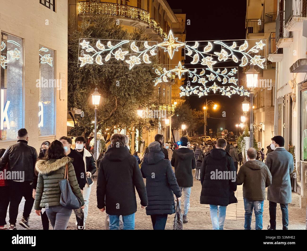 Salerno luci di Natale - Immagine stock catturata con smartphone