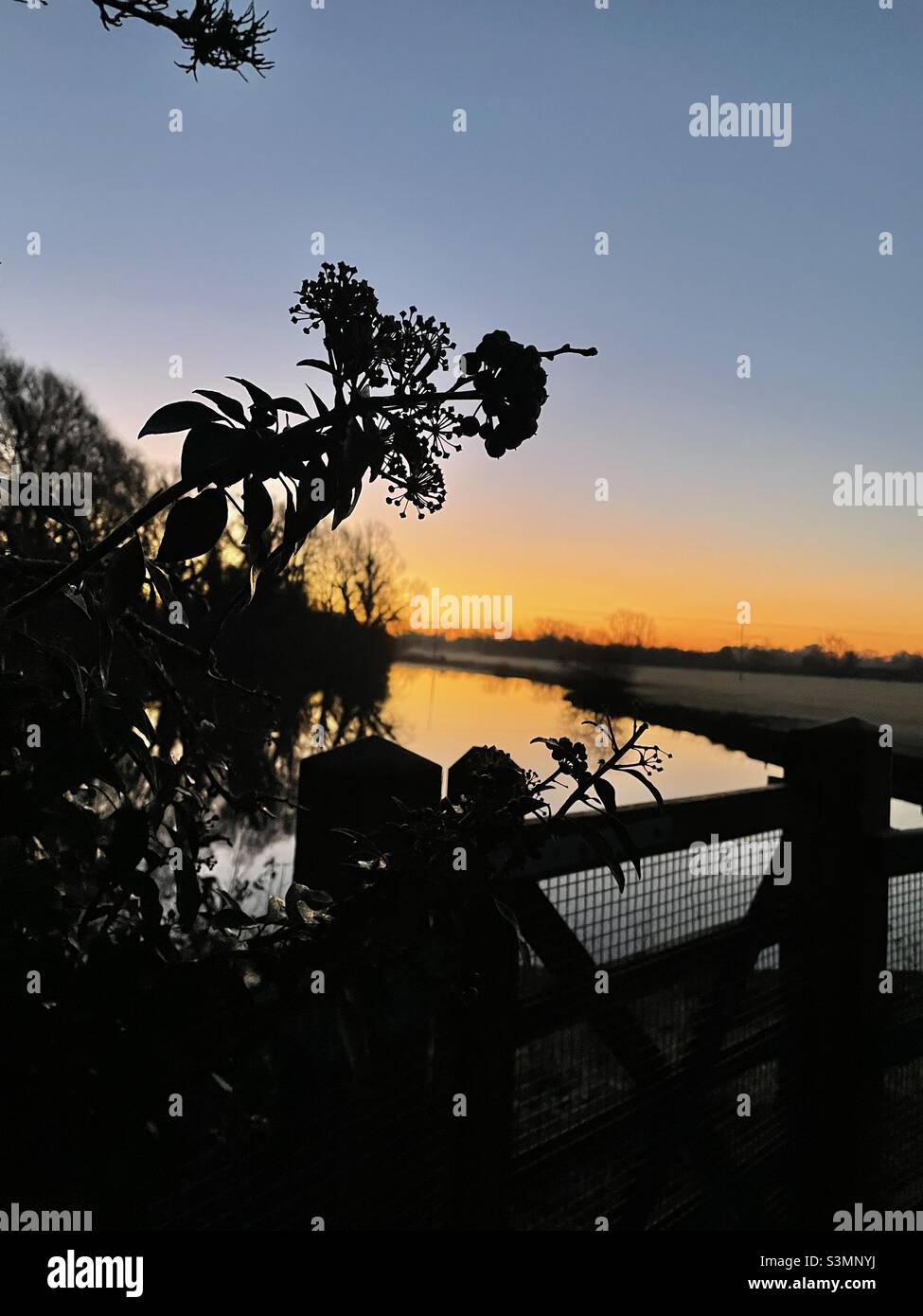 Majestic Sunrise Houghton Mill Cambridgeshire Regno Unito Foto Stock