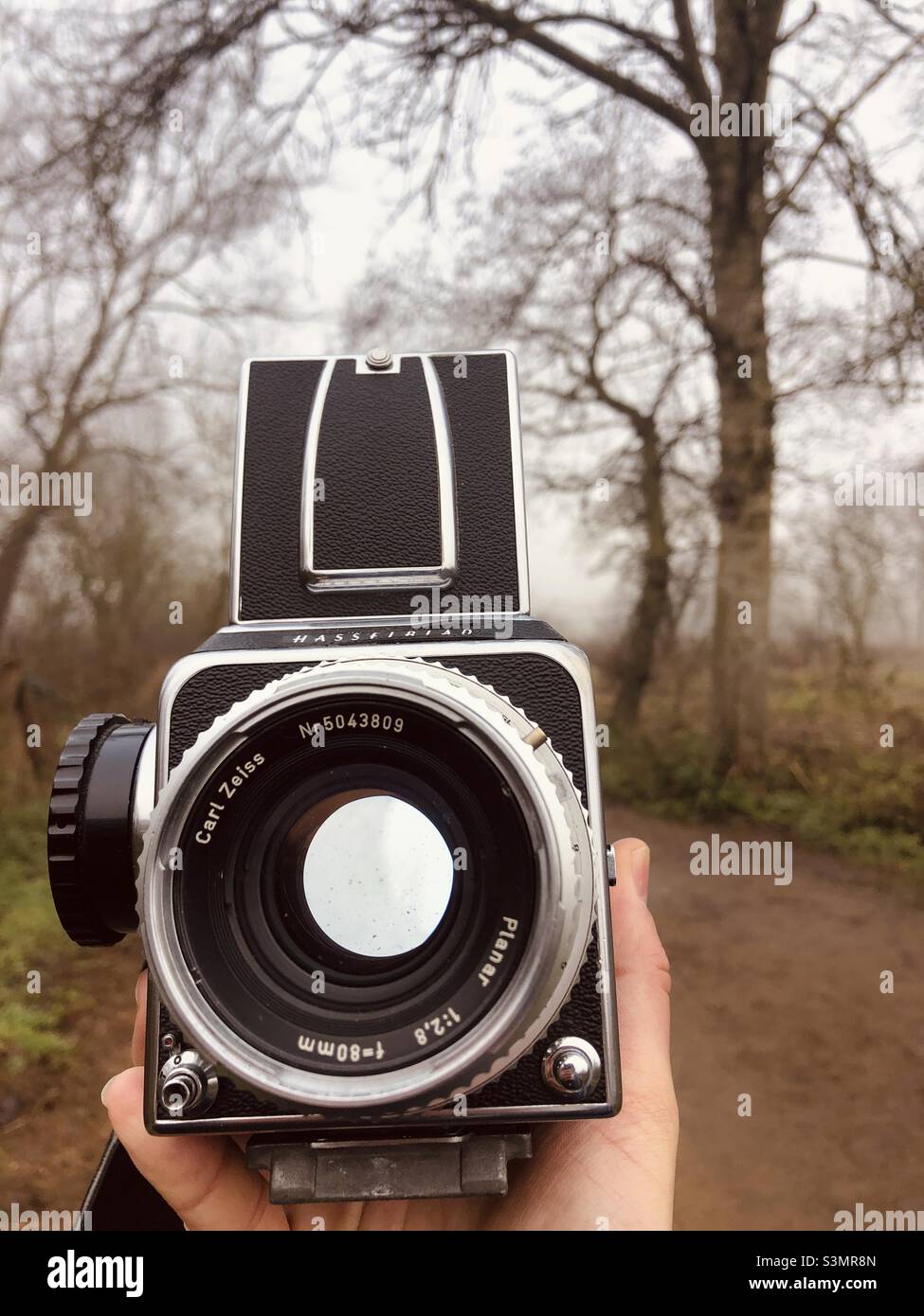 Iconica fotocamera hasselblad c500 di formato medio Foto Stock