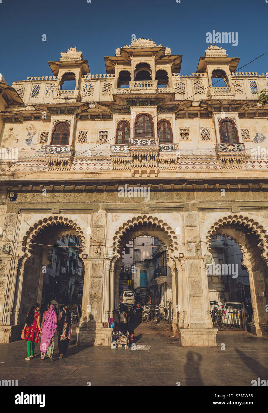 Ghat a Udaipur City, Rajasthan, India - Immagine stock catturata con smartphone