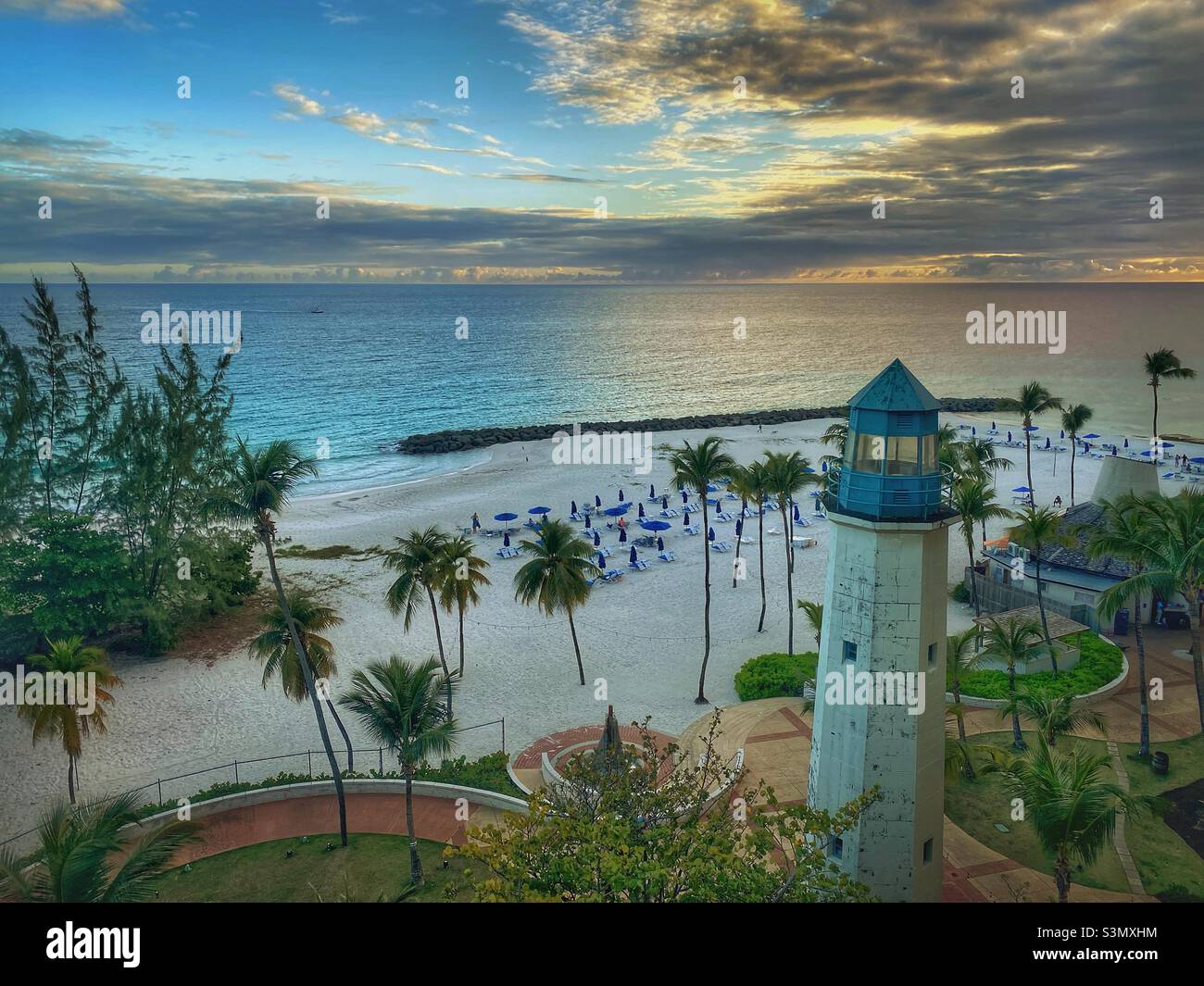 Tramonto a Needhams Point, Bridgetown, Barbados Foto Stock