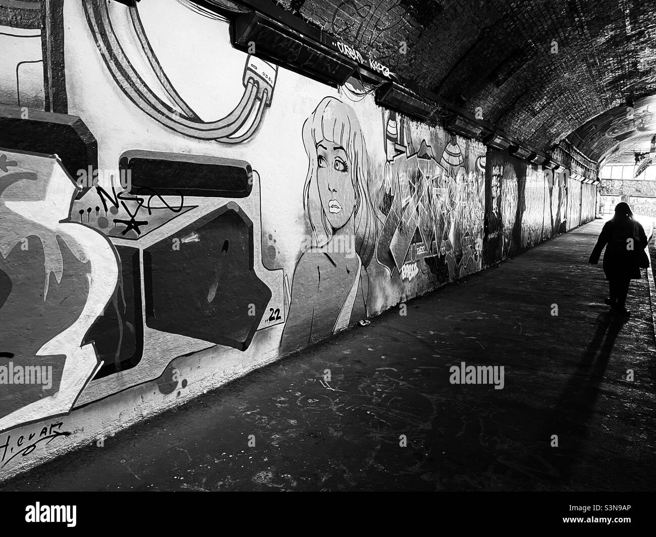 Graffiti di Leake Street, Londra Foto Stock