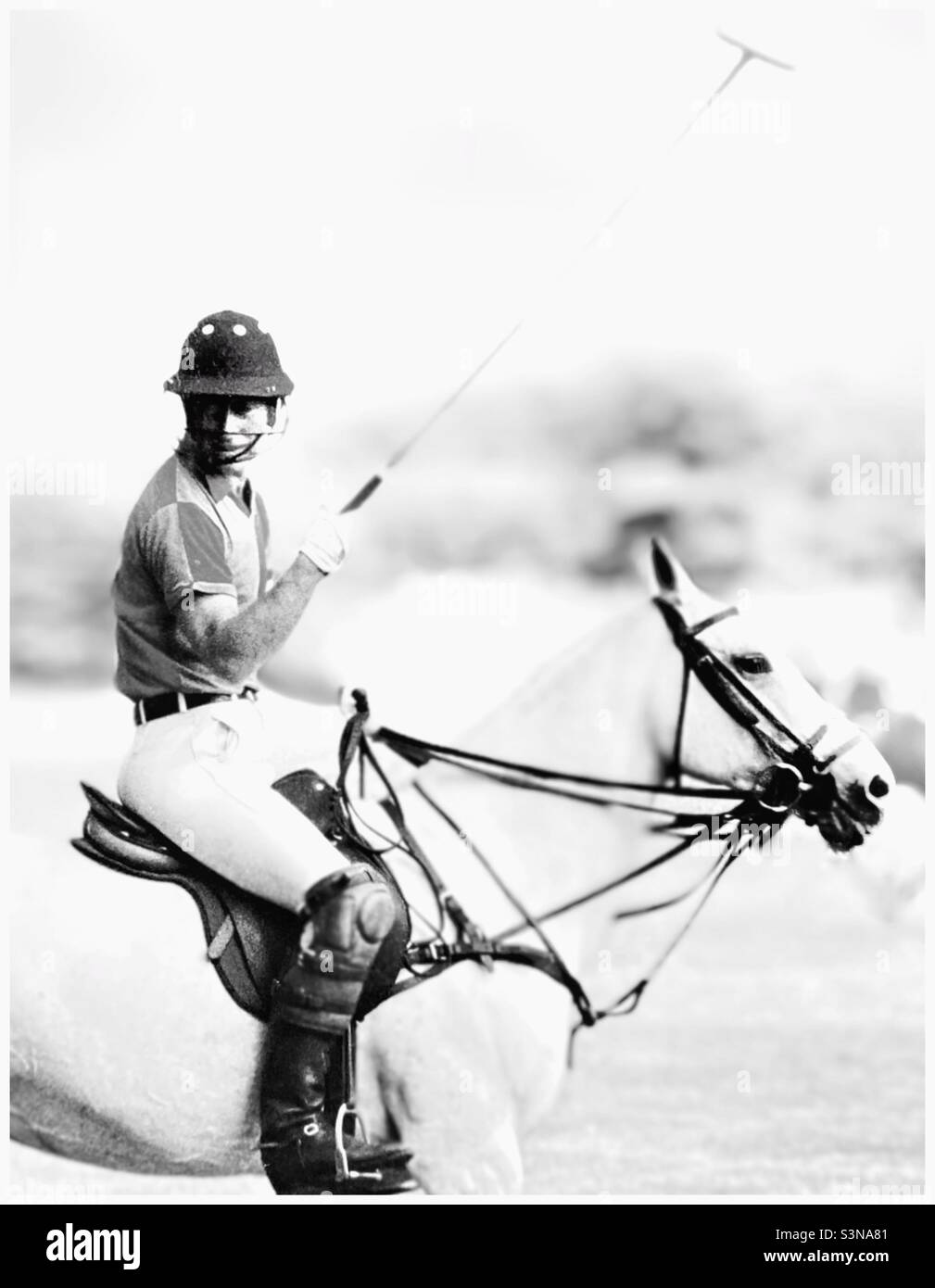 S.A.R. Principe Carlo a cavallo - Immagine stock catturata con smartphone