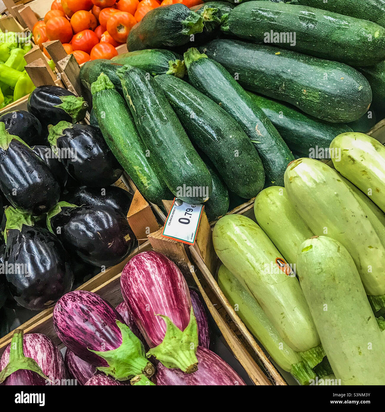 Verdure fresche al mercato, Puerto Pollensa, Maiorca - Immagine stock catturata con smartphone