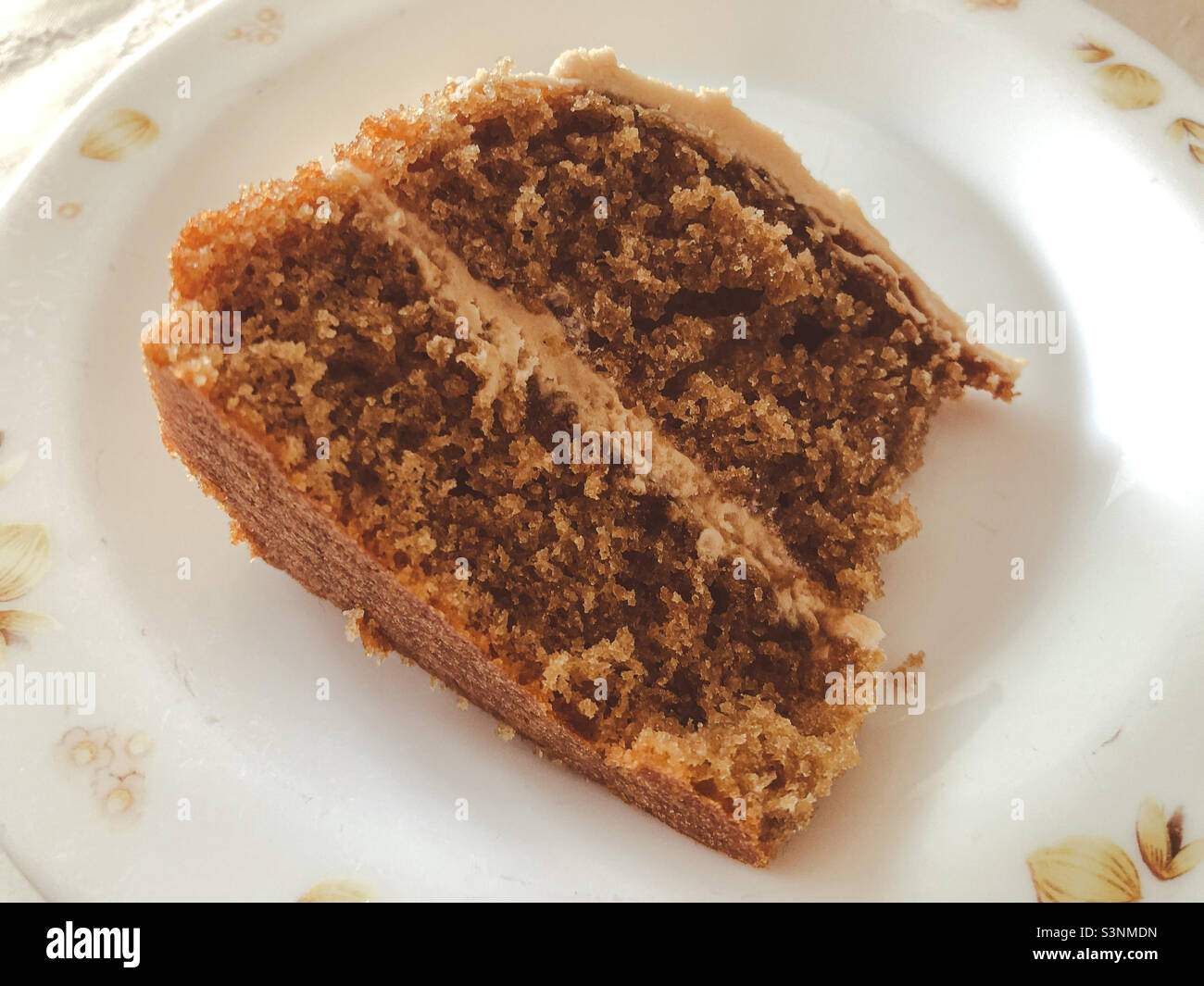 Una fetta di torta fatta in casa. Foto Stock