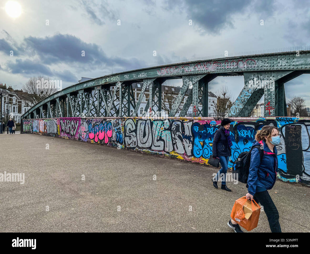 Ponte sulla ferrovia, Primrose Hill Foto Stock