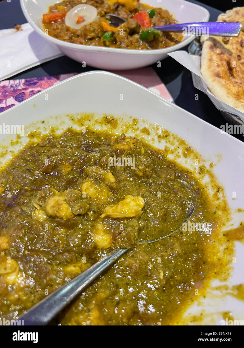 Re di Goan gamberi piatto indiano al curry e ristorante indiano Foto Stock