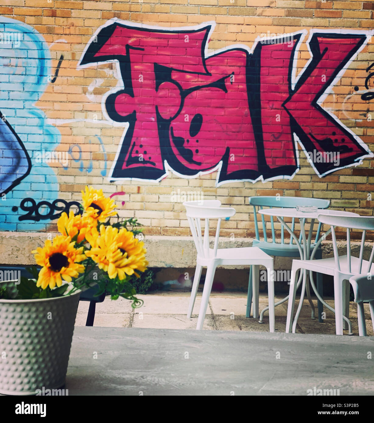 Graffiti di fiore Foto Stock