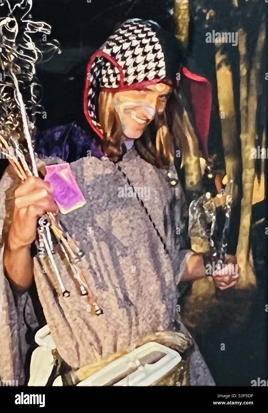 Renaissance faire bolla uomo con volto dipinto Foto Stock