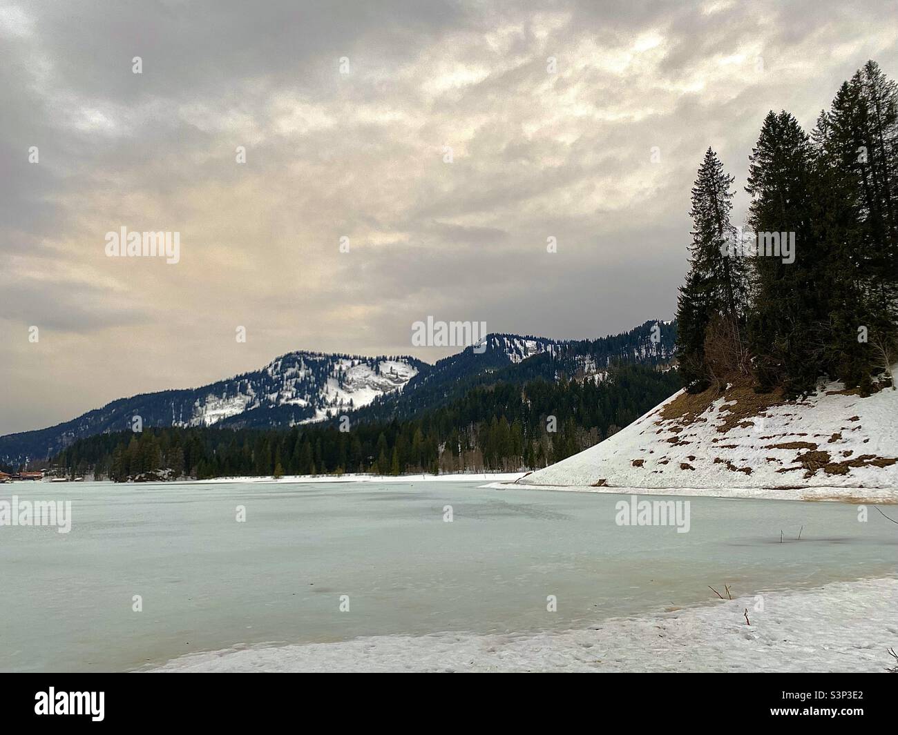 Escursione invernale in Baviera Foto Stock