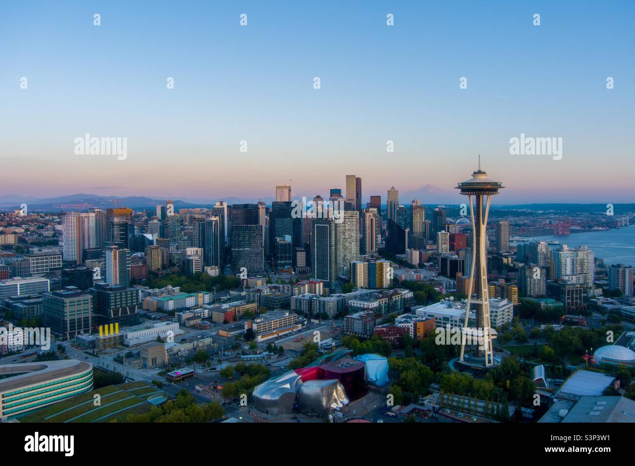 Seattle al crepuscolo - Immagine stock catturata con smartphone