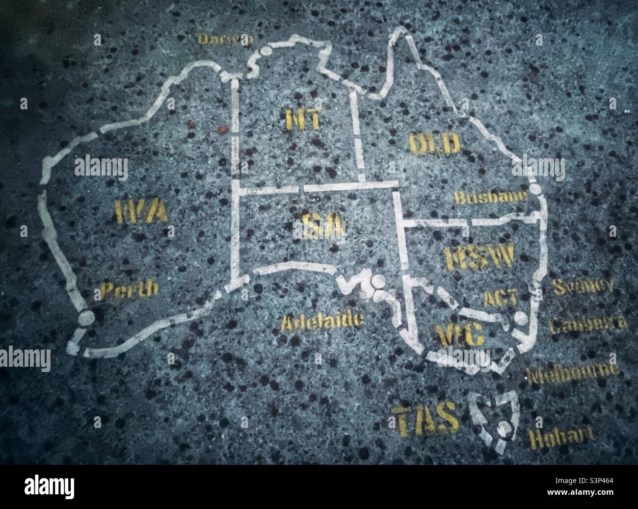 Bella mappa dell'Australia - Immagine stock catturata con smartphone