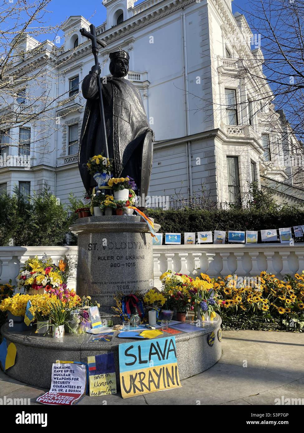 Statua di San Volodimiro a Londra “Vladimir il Grande” Foto Stock