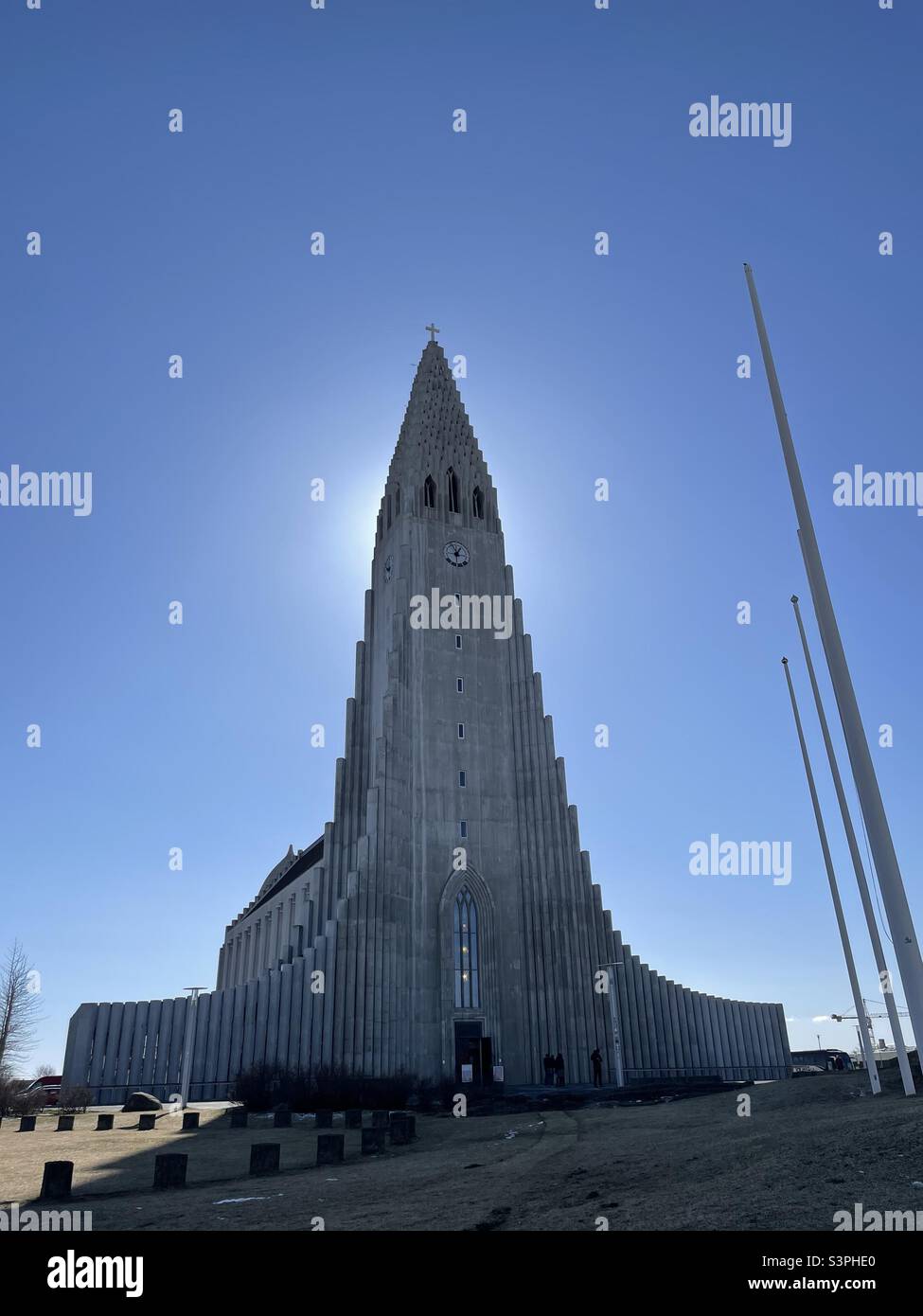 Chiesa Hallgrímskirkja a Reykjavik, Islanda Foto Stock