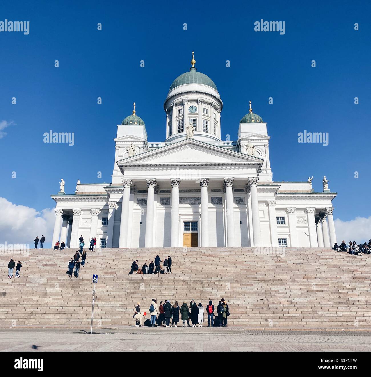 Famosa Cattedrale bianca di Helsinki, Finlandia Foto Stock
