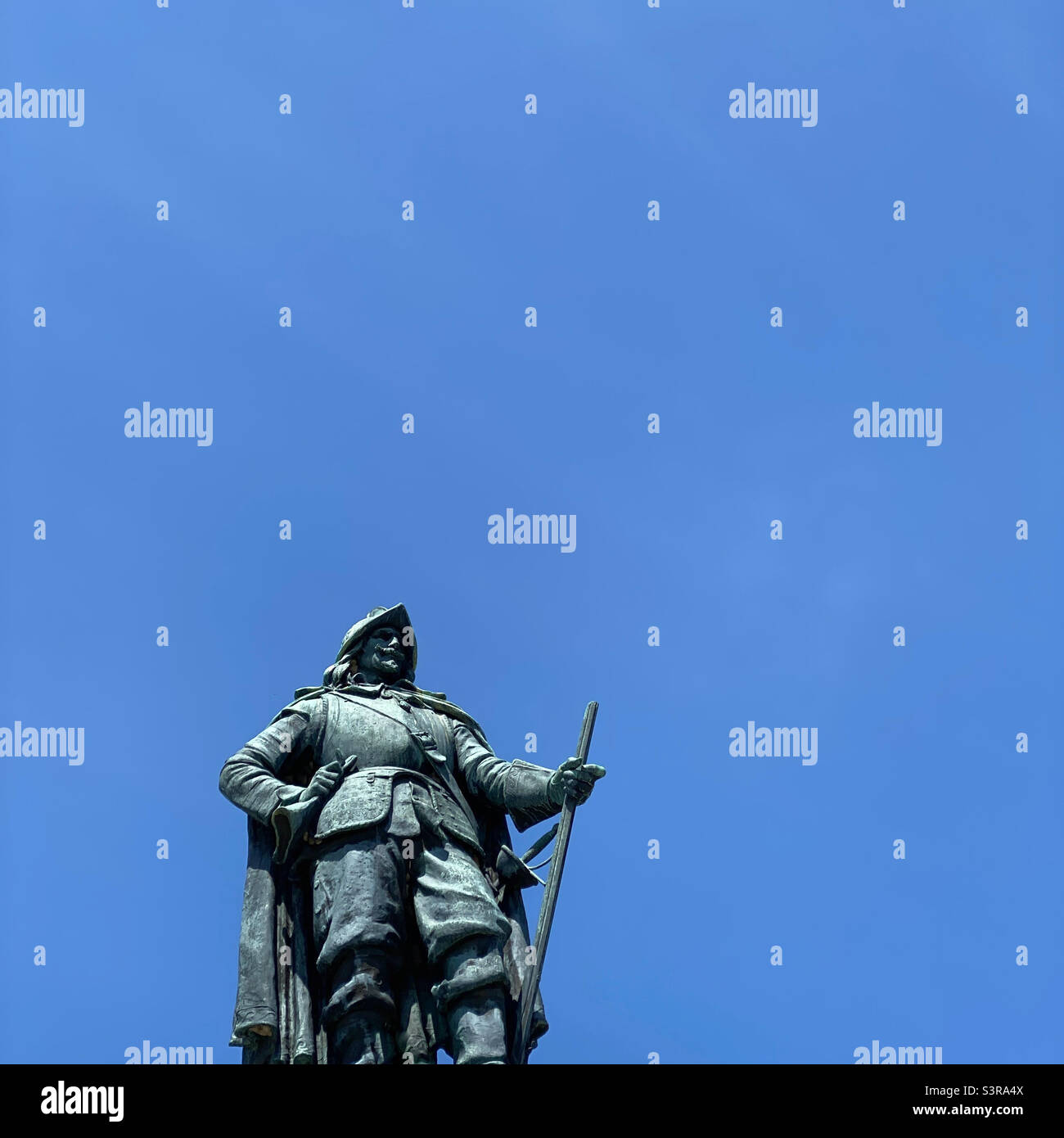 Statua di Samuel de Champlain - Immagine stock catturata con smartphone