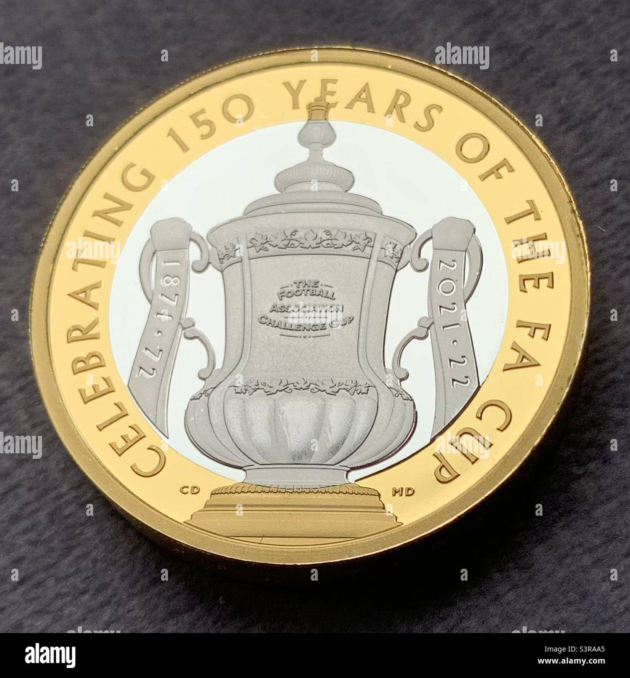 2022 fa Cup £2 moneta Piedfort Silver Proof Foto Stock